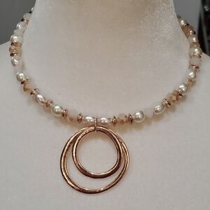 Chic Pearl and Gold-Tone Necklace